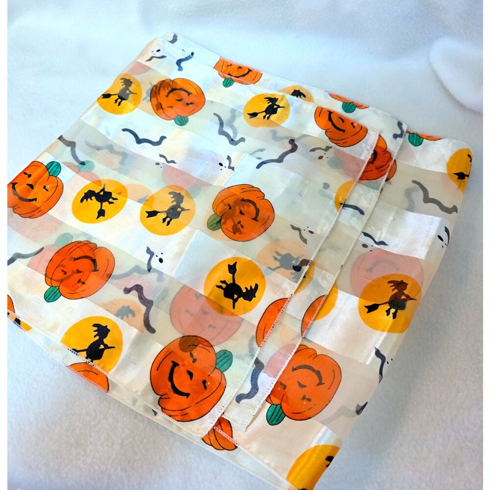 Multicolor Halloween Scarf Pumpkins, witches 59"x13"